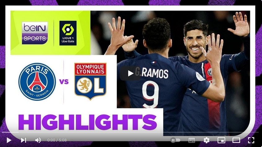 คลิปไฮไลท์  ปารีส แซงต์ แชร์กแมง 4 - 1 โอลิมปิก ลียง | 21.04.2024