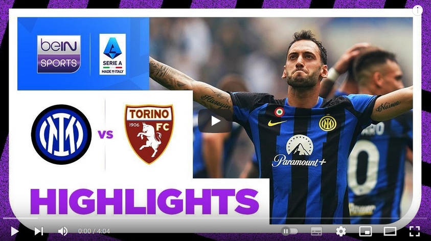 คลิปไฮไลท์  อินเตอร์ มิลาน 2 - 0 โตริโน่ | 28.04.2024