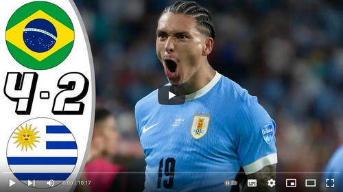 คลิปไฮไลท์  อุรุกวัย 0 - 0 บราซิล (*Pen 4-2) | 06.07.2024