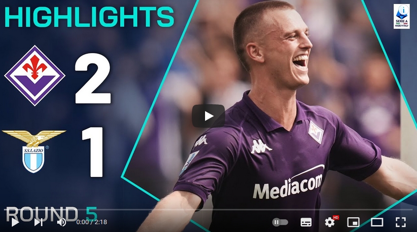 คลิปไฮไลท์  ฟิออเรนติน่า 2 - 1 ลาซิโอ | 22.09.2024