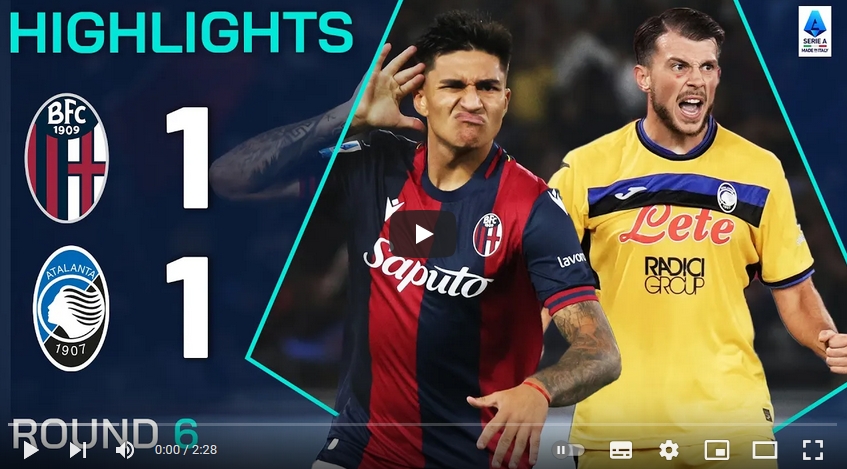 คลิปไฮไลท์  โบโลญญ่า 1 - 1 อตาลันต้า | 28.09.2024