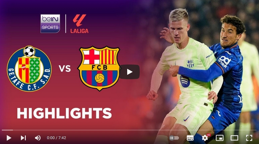 คลิปไฮไลท์  เกตาเฟ่ 1 - 1 บาร์เซโลน่า | 18.01.2025