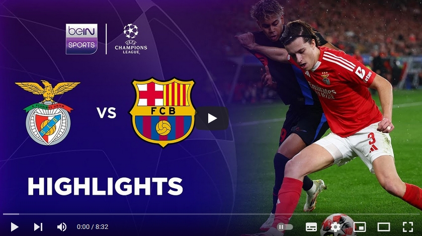 คลิปไฮไลท์  เบนฟิก้า 4 - 5 บาร์เซโลน่า | 21.01.2025