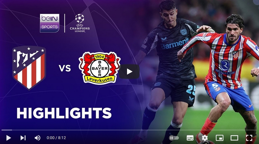 คลิปไฮไลท์  แอตเลติโก้ มาดริด 2 - 1 ไบเออร์  เลเวอร์คูเซ่น | 21.01.2025