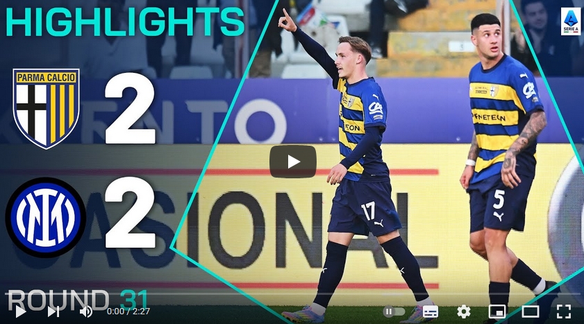 คลิปไฮไลท์  ปาร์ม่า 2 - 2 อินเตอร์ มิลาน | 05.04.2025