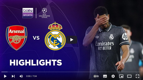 คลิปไฮไลท์ อาร์เซน่อล 3 - 0 เรอัล มาดริด | 08.04.2025