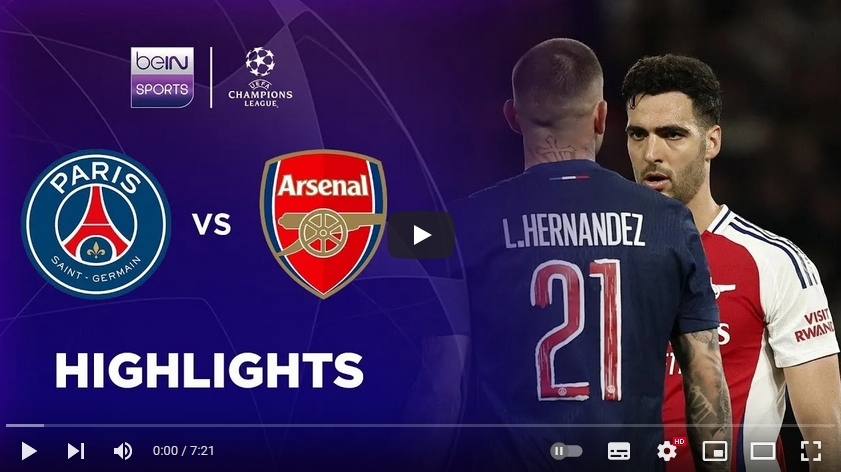 คลิปไฮไลท์  ปารีส แซงต์ แชร์กแมง 2 - 1 อาร์เซน่อล | 07.05.2025